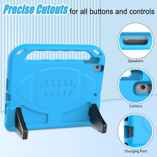 LTROP Kids Case for iPad 9th / 8th / 7th Generation 10.2-inch (2021/2020/ 2019), Shockproof iPad 10.2” Case with Built-in Screen Protector, Blue - Image 4