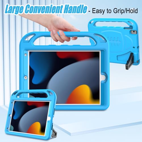 LTROP Kids Case for iPad 9th / 8th / 7th Generation 10.2-inch (2021/2020/ 2019), Shockproof iPad 10.2” Case with Built-in Screen Protector, Blue - Image 5