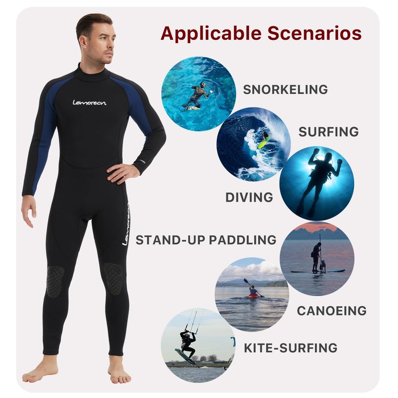 Lemorecn Wetsuits Jumpsuit Neoprene 3/2Mm Full Body Diving Suit(3031 M) - Image 5