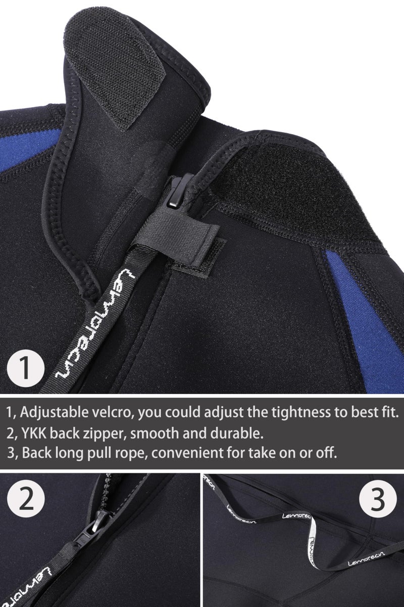 Lemorecn Wetsuits Jumpsuit Neoprene 3/2Mm Full Body Diving Suit(3031 M) - Image 3