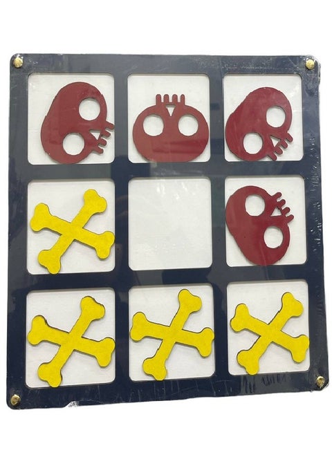 High-quality wooden XO game with 9 places to play with family and friends - multi-colored large