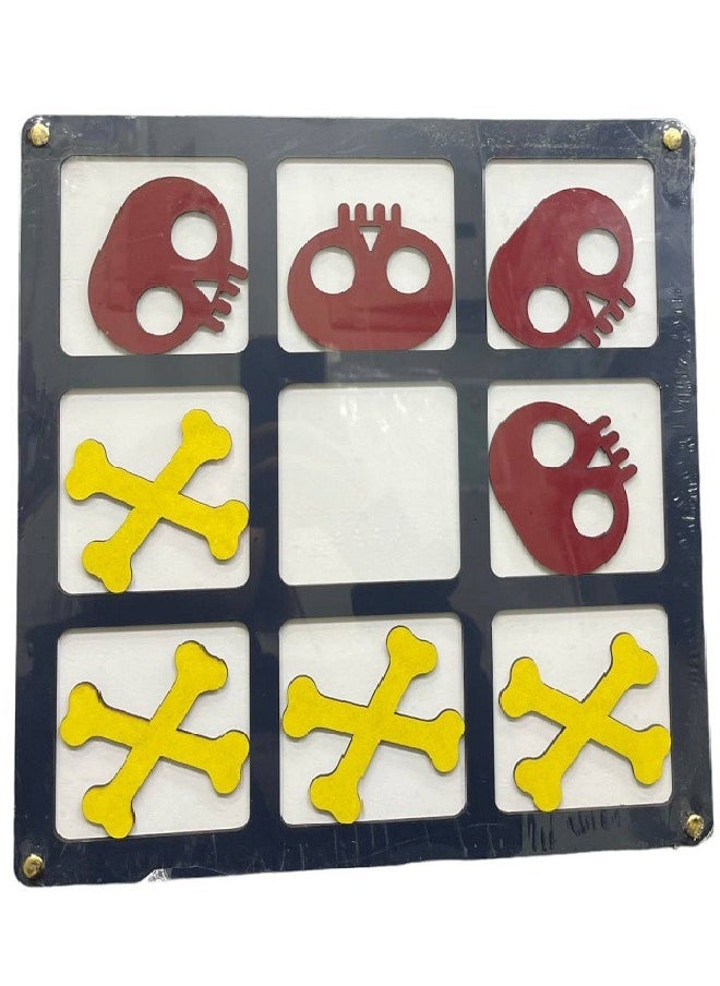 High-quality wooden XO game with 9 places to play with family and friends - multi-colored large