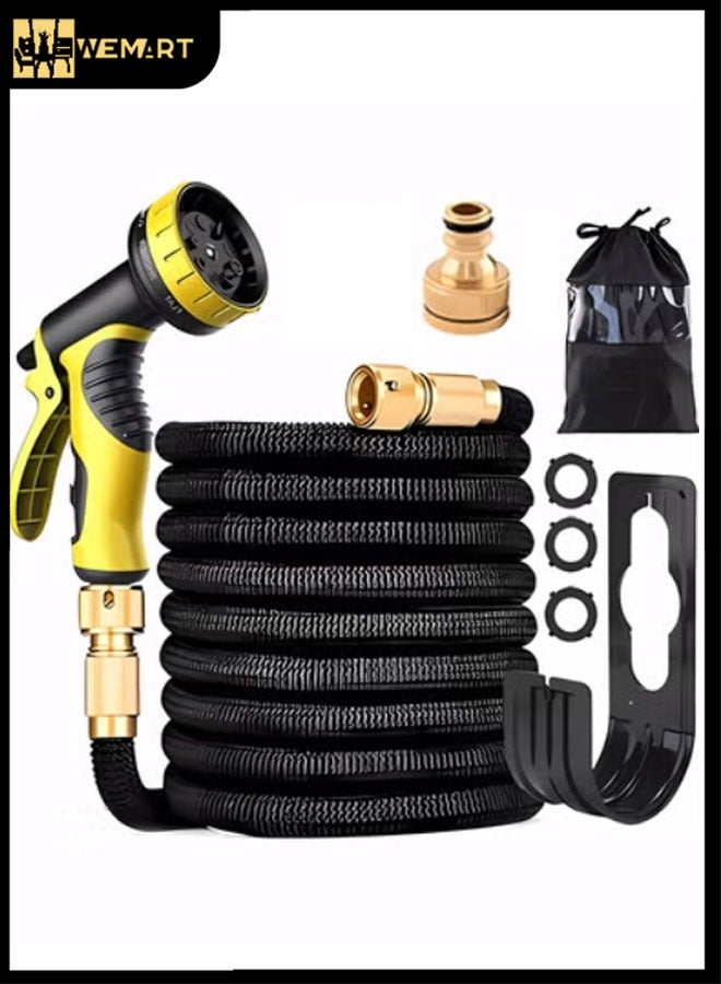 WEMART Garden Hose 50 FT, Expandable Garden Hose With 9 Spray Pattern Nozzle, 1/2'' & 3/4'' Solid Brass Connectors, Lightweight Durable 3800D Expandable Hose Pipe With 3 Layer Latex, Easy Storage - Image 1