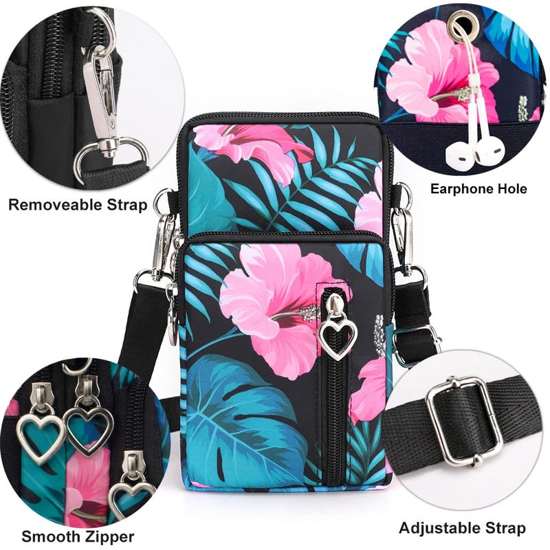 JANKS Crossbody Wallet Phone Bag for Women, Nylon Small Crossbody Shoulder Bag Arm Bag, Cell Phone Purse, Mini Wallet with Adjustable Strap - Image 5