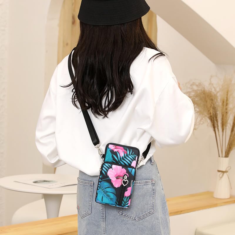 JANKS Crossbody Wallet Phone Bag for Women, Nylon Small Crossbody Shoulder Bag Arm Bag, Cell Phone Purse, Mini Wallet with Adjustable Strap - Image 2