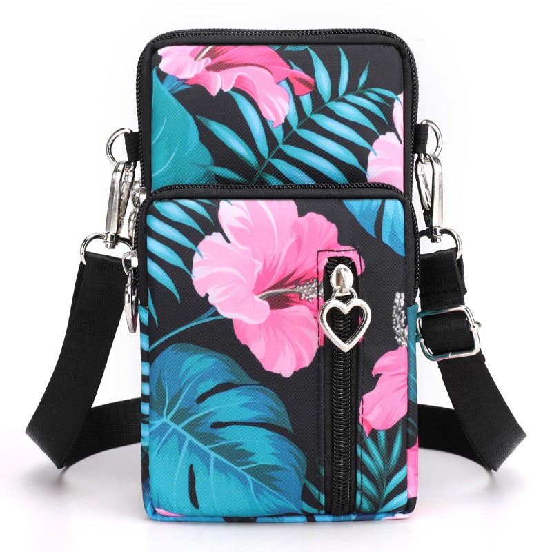 JANKS Crossbody Wallet Phone Bag for Women, Nylon Small Crossbody Shoulder Bag Arm Bag, Cell Phone Purse, Mini Wallet with Adjustable Strap - Image 1