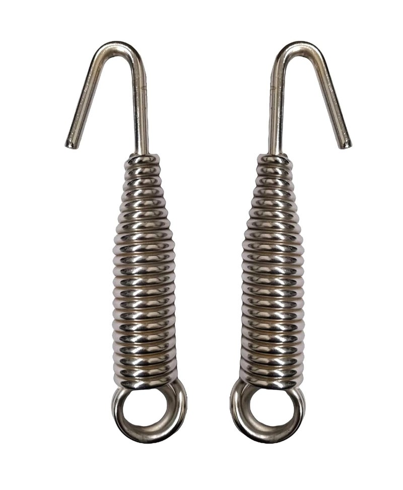 EVNCOM Metal Heavy Duty Hanging Swing Accessories Spring Silver Color Length 26centemeter 2pecs with 2 S Hook for Punching Bag Hammock Chair Boxing Bag Balcony Swing Porch Swings Extension  - Image 1