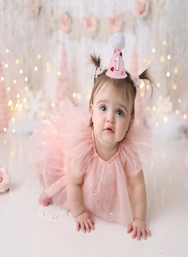 YOUAME Pink Heart Party Hat - Girls 1st Birthday Party Decorations,Pink Heart First Birthday Cone Hat,1st Party Decor,One Birthday Crown Outfit - Image 3