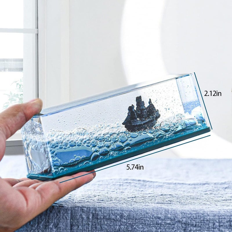 PTAEXCEL Unsinkable Cruise Ship Fluid Drift Bottle - Boat in a Box Toy, Model Decoration, Desk Toy Gift for Display Cases and Home Decor (Black) - Image 5