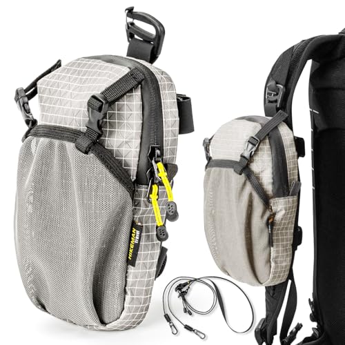HIKEMAN Backpack Shoulder Strap Pouch Smartphone Strap PackWaterproof Backpack Strap Pocket Attachment Bag for HikersSmall Crossbody Bag Waist Pack for Sports Hiking CampingGrey - Image 1