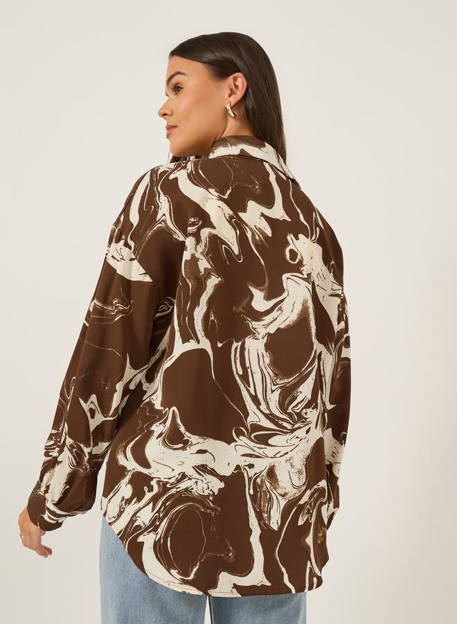 Styli Styli Printed Spread Collar Regular Fit Shirt  - Image 5