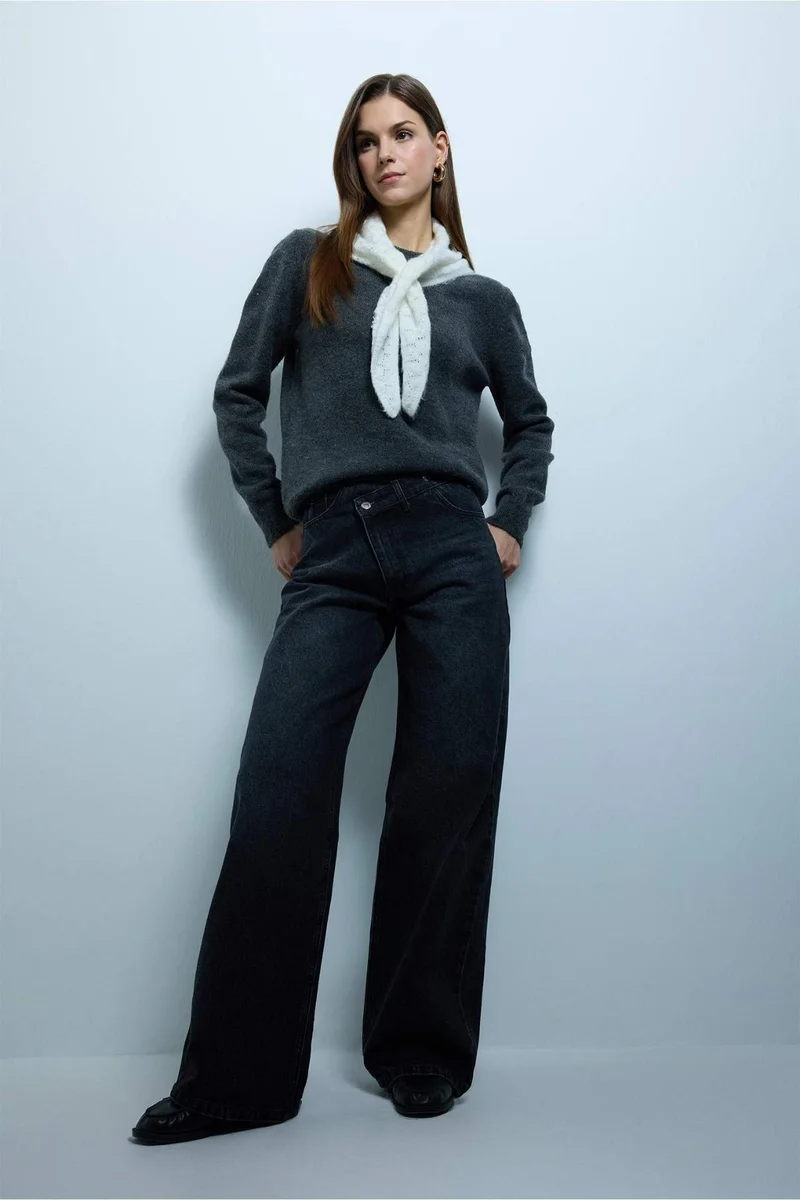 DeFacto 100% Cotton Wide Leg Jeans