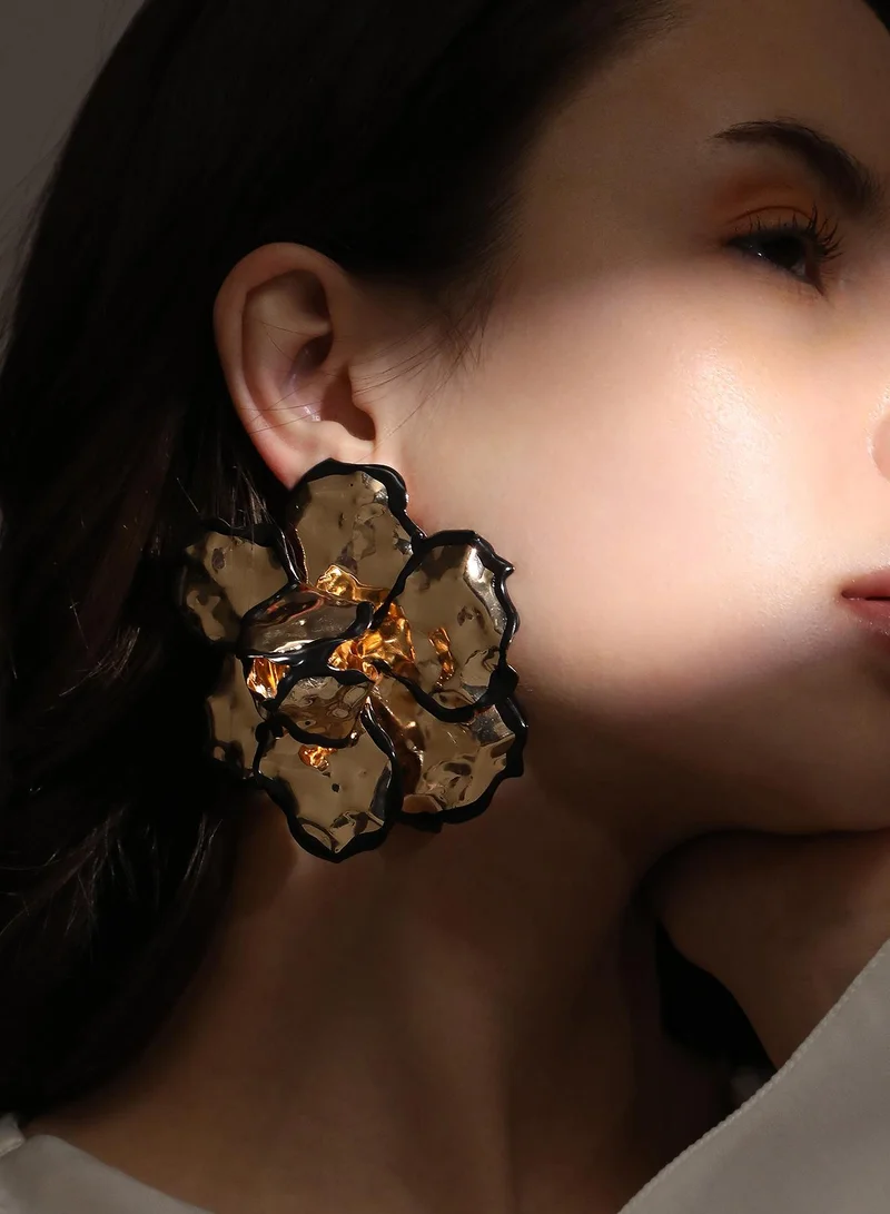 SOHI Dented-Primrose Statement Artificial Earring Jewellery