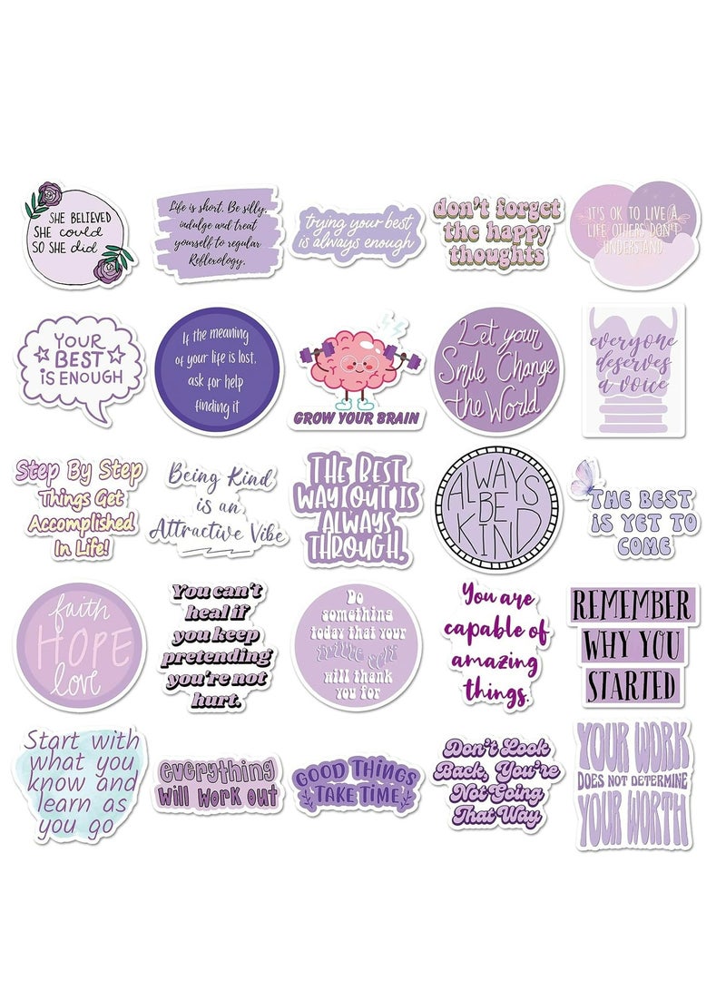 Generic 50 Pcs Purple Motivational English Phrases Stickers for Kids Teens Boys Girls Inspirational Encourage Personalized Stickers Water Bottle Book Skateboard Wall Decor DIY Decals  - Image 5