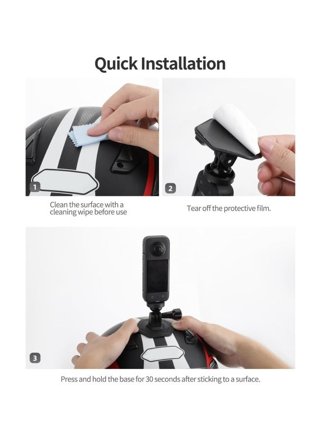 طقم قاعدة لاصقة مرنة على شكل قوس لتثبيت الخوذة، مناسب لكاميرا DJI Osmo Action 4، وللكاميرات Insta360 GO3/GoPro ومعظم الكاميرات الرياضية الأخرى. - Image 4