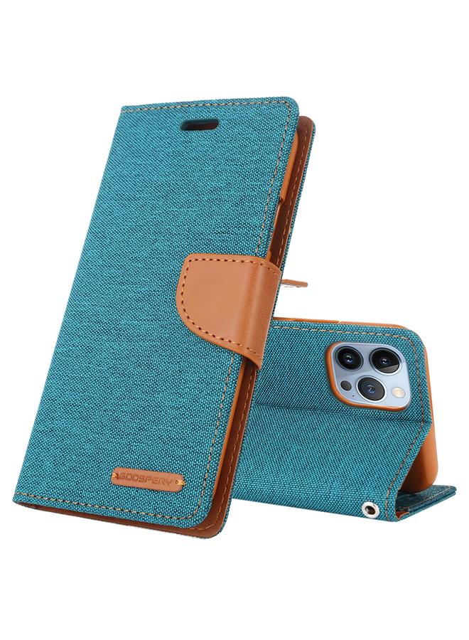 GOOSPERY Case For iPhone 14 Pro CANVAS DIARY Canvas Texture Flip Leather Phone Case  - Image 1