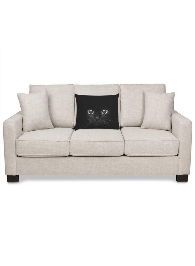 EKOBLA Throw Pillow Cover Black Cat Cute Face Lovely Animal Cool Kitten Kitty Eye Pattern Fashion Adorable Pet Decor Lumbar Pillow Case Cushion for Sofa Couch Bed Standard Queen Size 20x30 Inch - Image 3
