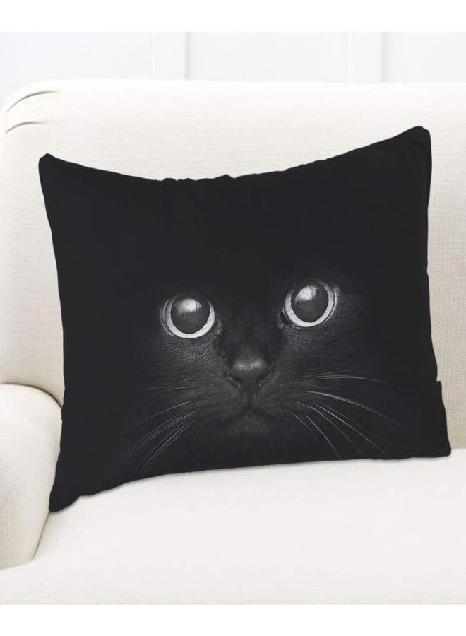EKOBLA Throw Pillow Cover Black Cat Cute Face Lovely Animal Cool Kitten Kitty Eye Pattern Fashion Adorable Pet Decor Lumbar Pillow Case Cushion for Sofa Couch Bed Standard Queen Size 20x30 Inch - Image 5