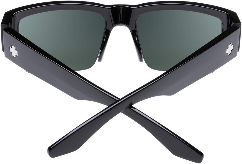 Spy Optic Cyrus 50/50, Square Semi-rimless Sunglasses, Color and Contrast Enhancing Lenses, Black - Happy Grey Green Lenses - Image 2
