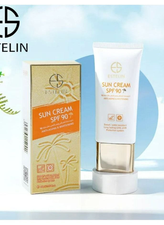 ESTELIN - Anti-Aging & Whitening Sun Cream SPF 90 Multicolour 60ml - Image 1