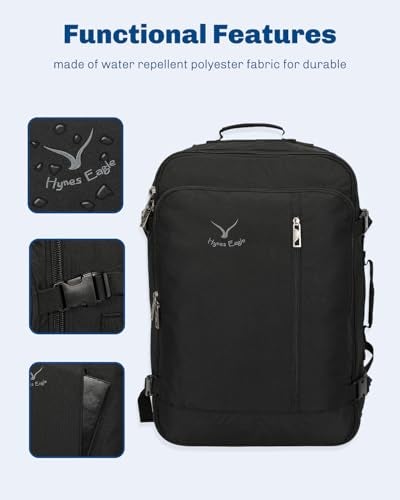 Hynes Eagle Carry on Backpack 38L Large Travel Backpack for Women Flight Approved Weekender Bag Laptop Backpack Men 15 inches Black 2023 - Image 2