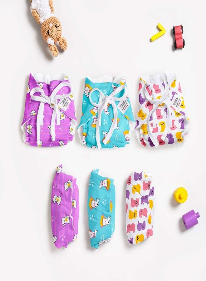 SuperBottoms DryFeel Baby Langot 0-6 months l Organic Cotton Modern Baby Nappy l Mess-free Langot with Gentle Elastics l Super DryFeel Top Layer l Diaper-free Time Essential | 6 Pack - Image 2