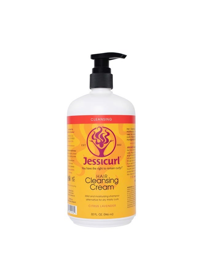 Jessicurl , Hair Cleansing Cream, No Fragrance Added, 32 Fl oz. Moisturizing Shampoo for Curly Hair, Sulfate Free Shampoo for Dry Hair - Image 1