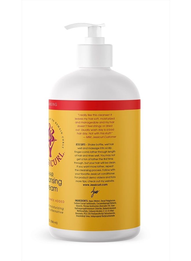 Jessicurl , Hair Cleansing Cream, No Fragrance Added, 32 Fl oz. Moisturizing Shampoo for Curly Hair, Sulfate Free Shampoo for Dry Hair - Image 2