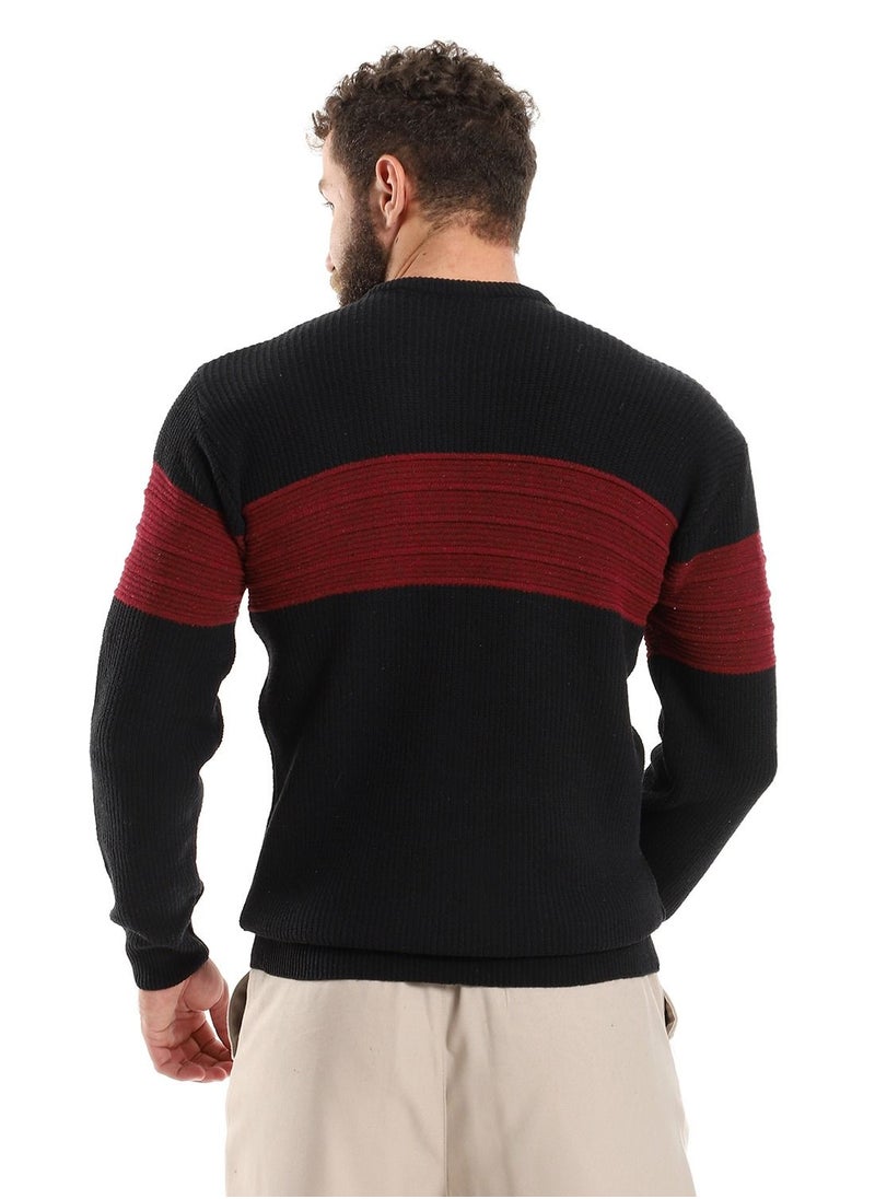 Caesar - Wool Mens Pullover With Multi Design - Image 1