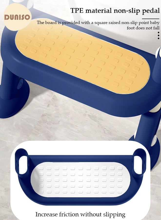 DUNISO Kids' Potty Training Toilet Seat , Toddler Toilet Seat With Step Stoo0 Ladder, Foldable Toddler Potty Seat For Toilet With Non-Slip Design, Adjustable Height For Baby Kids 2 To 5 Years Boys Girls Grey Pvc Soft - Image 3