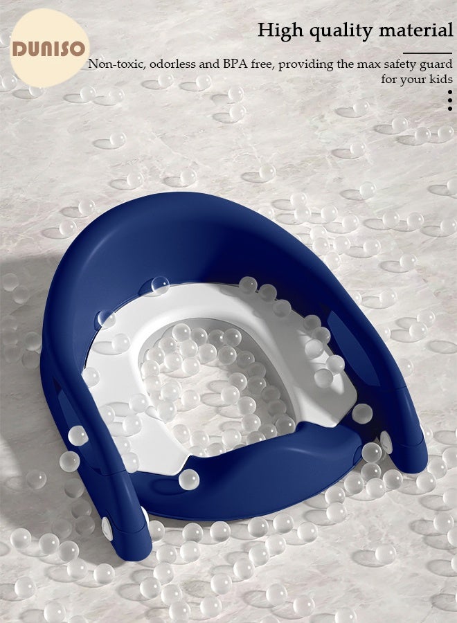 DUNISO Kids' Potty Training Toilet Seat , Toddler Toilet Seat With Step Stoo0 Ladder, Foldable Toddler Potty Seat For Toilet With Non-Slip Design, Adjustable Height For Baby Kids 2 To 5 Years Boys Girls Grey Pvc Soft - Image 5