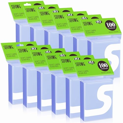 SEFOWG 1200ct Clear Card Sleeves for Trading Cards Baseball Sports Soft Sleeves Ultra Soft Plastic Card Protector Sleeve for Football MTG PKM Game Standard Cards - Image 1