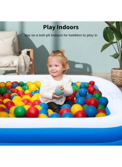 GGEROU Inflatable Swimming Pool,Inflatable Pool for Kids and Adults,Oversized Thickened Family Swimming Pool,3-layer Blue and White Inflatable Swimming Pool, 210*140*60cm  - Image 4