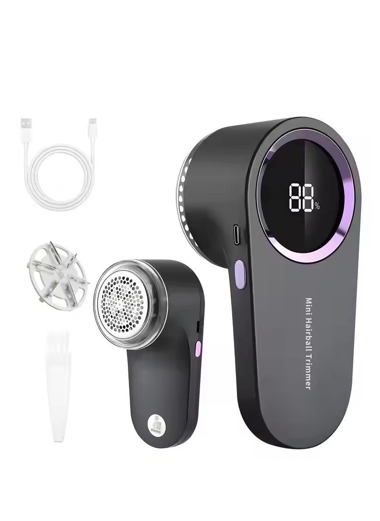 KIIUMI - Lint Shavers, Rechargeable Fabric Shaver with Digital Display, Sweater Shaver with 6-Leaf Blades and Safety Lock, 3-Speeds Defuzzer Remove Fuzz, Pills from Clothes, Furniture, Sofa, Blanket - Image 1