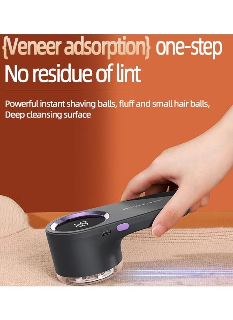 KIIUMI - Lint Shavers, Rechargeable Fabric Shaver with Digital Display, Sweater Shaver with 6-Leaf Blades and Safety Lock, 3-Speeds Defuzzer Remove Fuzz, Pills from Clothes, Furniture, Sofa, Blanket - Image 1