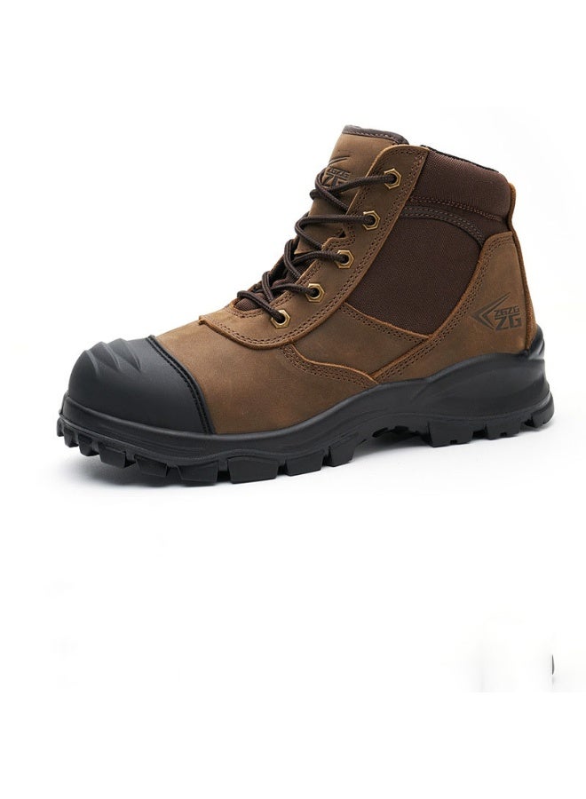 NIBEMINENT Work Safety Boots Steel Toe Shoes Genuine Leather Work Boots Anti-smash Anti Puncture Anti Scalding Welder Shoes - Image 1