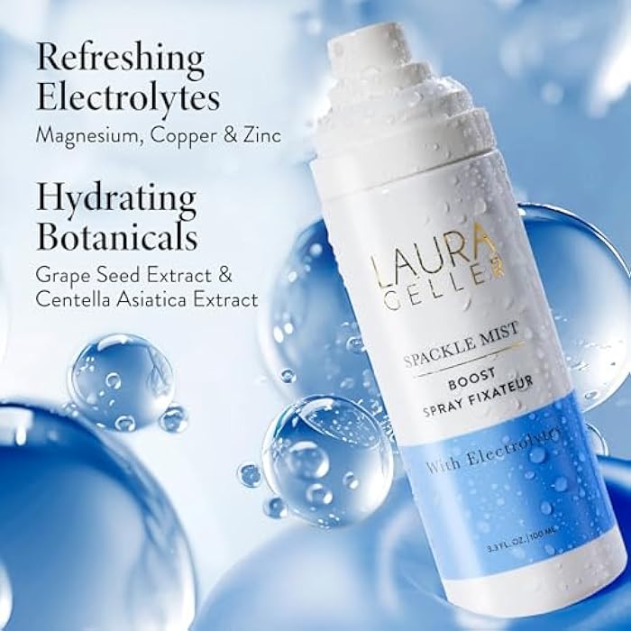 LAURA GELLER NEW YORK Spackle Mist Boost Setting Spray with Electrolytes - Long-Lasting Makeup Spray with Blue Light Protection - Dewy Skin Makeup Setting Spray - Image 3
