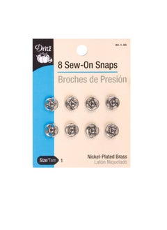 Dritz Sew-On Snaps Nickel-Plated Brass Size 1 8pcs