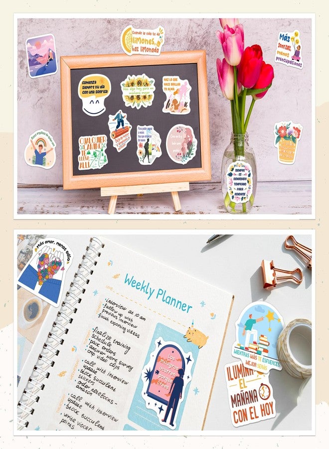 WAKEMOODEI 300PCS Spanish Inspirational Stickers for Students Teachers, Motivational Spanish Stickers for Kids Teens Adults, Positive Quote Sticker for Water Bottles - Image 5