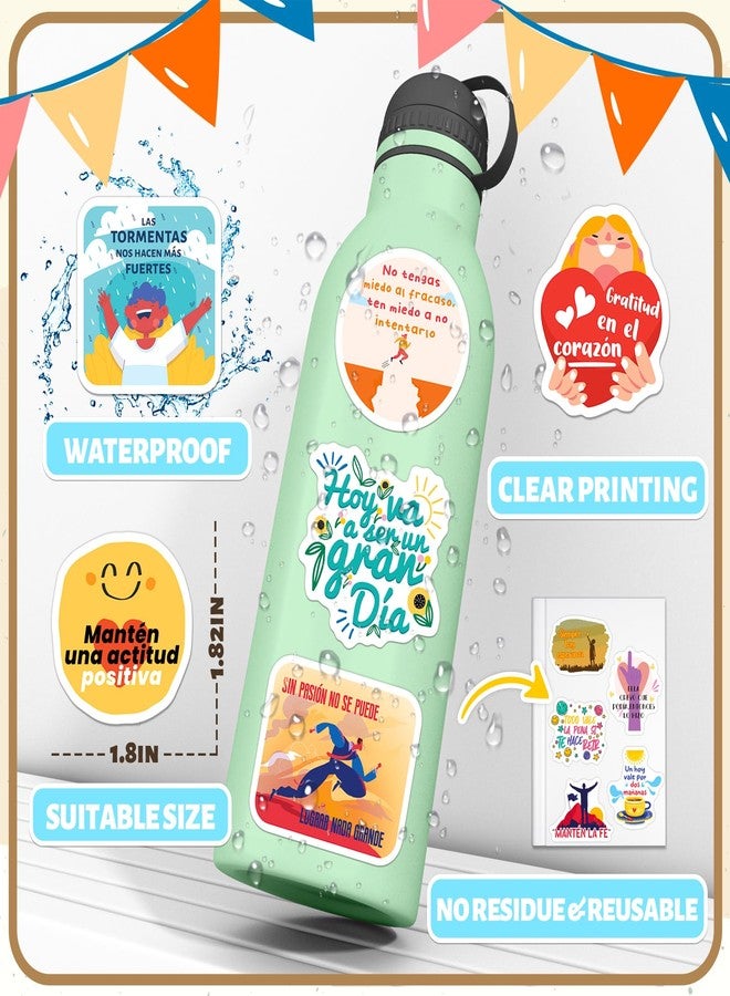 WAKEMOODEI 300PCS Spanish Inspirational Stickers for Students Teachers, Motivational Spanish Stickers for Kids Teens Adults, Positive Quote Sticker for Water Bottles - Image 3
