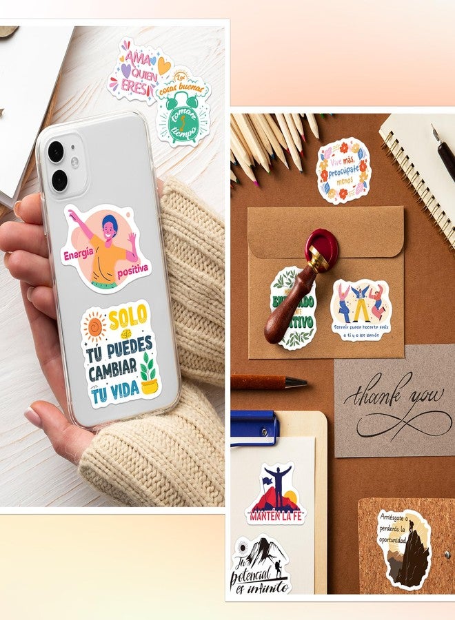 WAKEMOODEI 300PCS Spanish Inspirational Stickers for Students Teachers, Motivational Spanish Stickers for Kids Teens Adults, Positive Quote Sticker for Water Bottles - Image 4