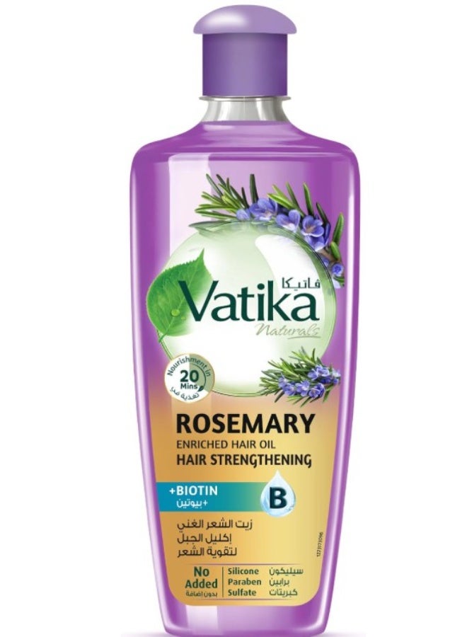 Vatika Naturals Rosemary Oil for Hair Growth 200ml | Infused with Biotin | Promotes Stronger Hair Growth, Prevents Hair Fall | Scalp Nourishment in 20 minutes | No Parabens, Sulphates or Silicones - Image 1