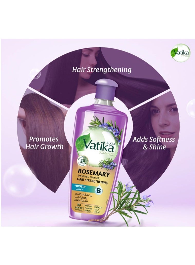 Vatika Naturals Rosemary Oil for Hair Growth 200ml | Infused with Biotin | Promotes Stronger Hair Growth, Prevents Hair Fall | Scalp Nourishment in 20 minutes | No Parabens, Sulphates or Silicones - Image 2