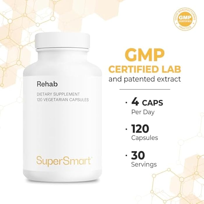 Supersmart - Rehab (Advanced Formula) - with Kudzu, Silymarin, Ginger Root, Benfotiamine - All-in-1 Supplement | Non-GMO & Gluten Free - 120 Vegetarian Capsules - Image 4