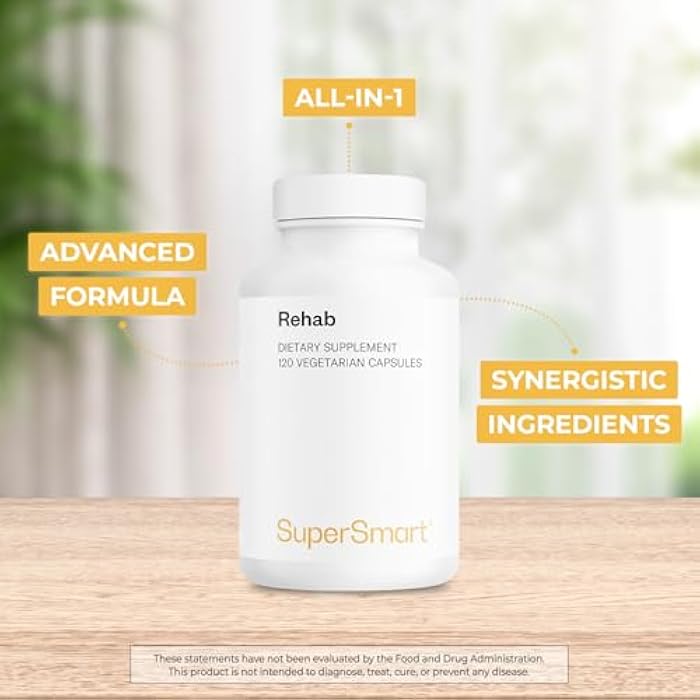 Supersmart - Rehab (Advanced Formula) - with Kudzu, Silymarin, Ginger Root, Benfotiamine - All-in-1 Supplement | Non-GMO & Gluten Free - 120 Vegetarian Capsules - Image 2