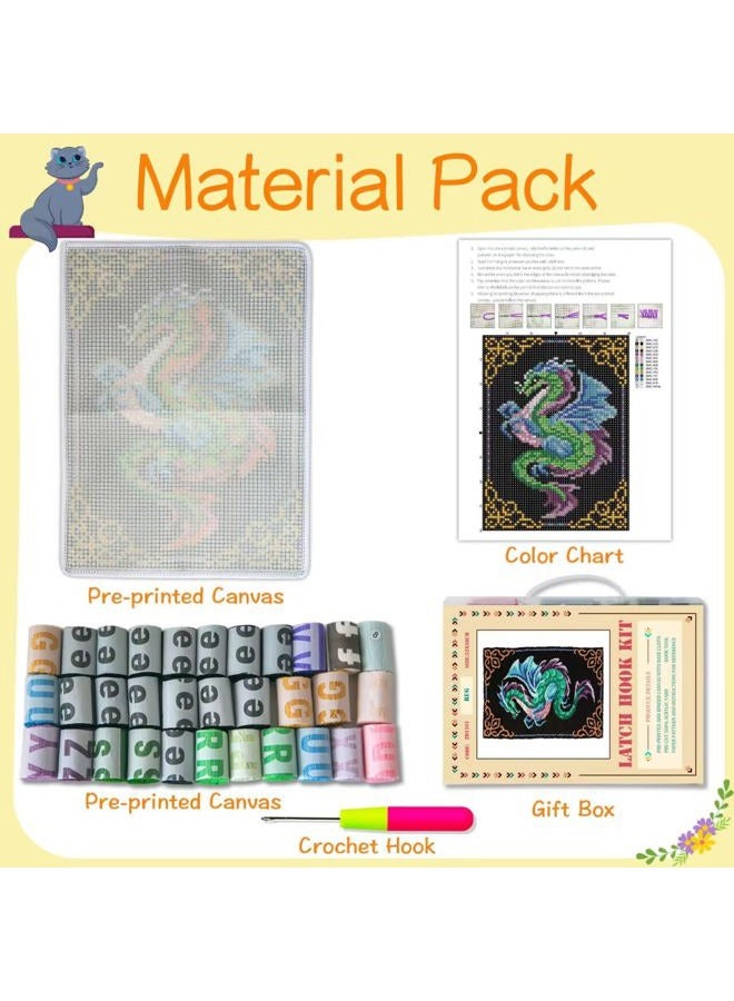 YOOTOM Latch Hook kit Rug DIY Handcrafts for Kids Adults, Pre-Printed Canvas Handmade Carpet Cushion Crochet Yarn Needlework Tapestry 3D Crafts for Home Decor, 20x15in - Image 4