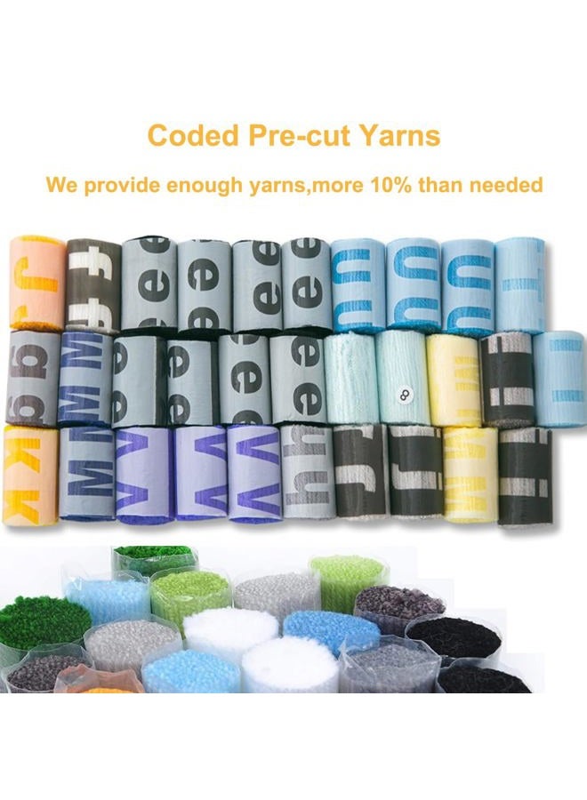YOOTOM Latch Hook kit Rug DIY Handcrafts for Kids Adults, Pre-Printed Canvas Handmade Carpet Cushion Crochet Yarn Needlework Tapestry 3D Crafts for Home Decor, 20x15in - Image 2