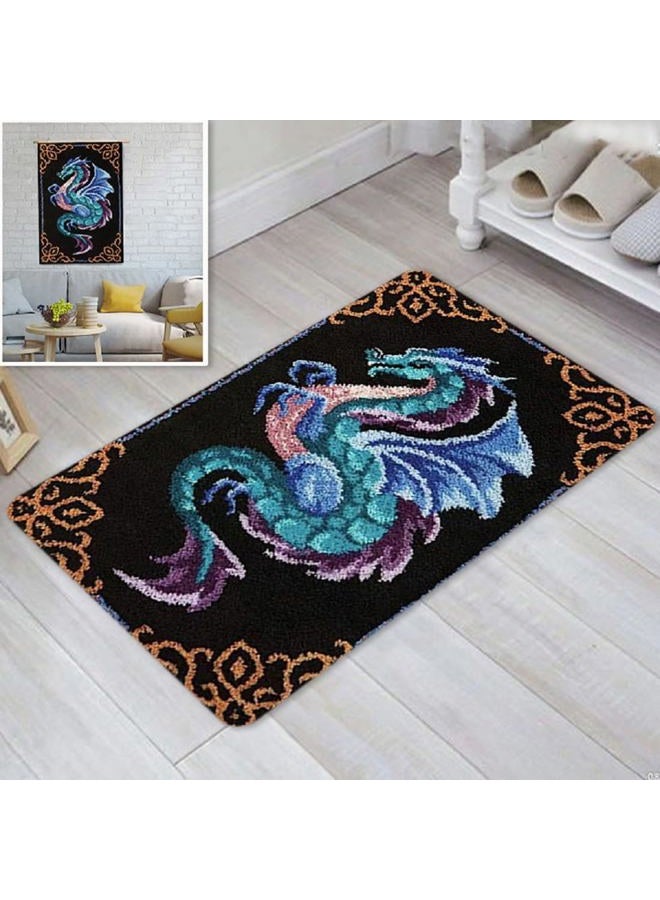 YOOTOM Latch Hook kit Rug DIY Handcrafts for Kids Adults, Pre-Printed Canvas Handmade Carpet Cushion Crochet Yarn Needlework Tapestry 3D Crafts for Home Decor, 20x15in - Image 5
