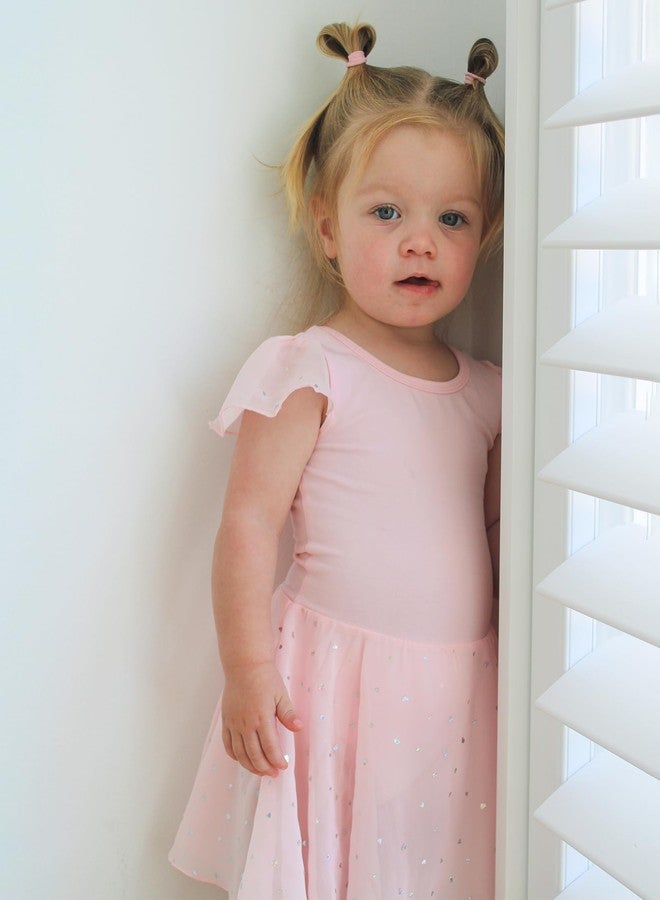 ستيل فستان رقص باليه بأكمام مكشكشة من ستيل للبنات، مناسب للرقص والجمباز والباليه (للأطفال الصغار/الفتيات الصغيرات/الفتيات الكبيرات) (لون وردي باليه (تنورة لامعة)، مقاس 5T) - Image 4