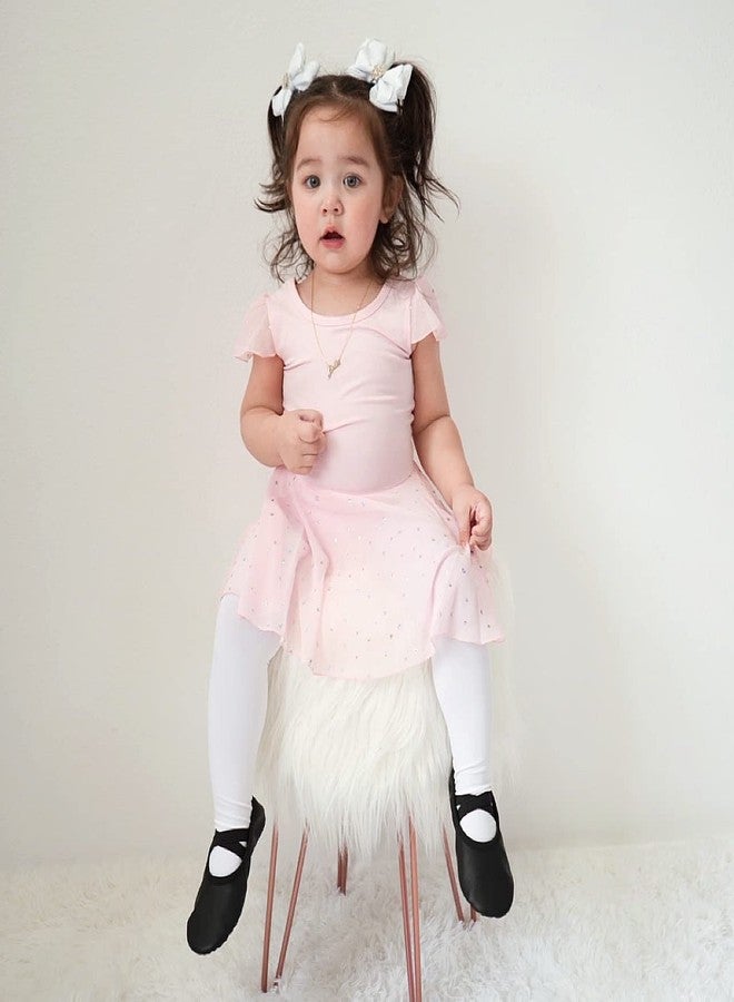 ستيل فستان رقص باليه بأكمام مكشكشة من ستيل للبنات، مناسب للرقص والجمباز والباليه (للأطفال الصغار/الفتيات الصغيرات/الفتيات الكبيرات) (لون وردي باليه (تنورة لامعة)، مقاس 5T) - Image 3